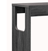 Transitional Style Wooden Bar Table with 3 Tier Side Shelves in Gray - BM204136