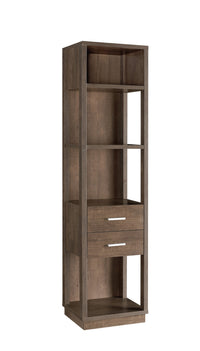 Transitional Wooden Pier with 4 Open Shelves and 2 Drawers in Brown - BM204138