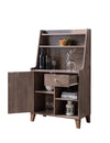 Wooden 1 Door Bakers Cabinet with 2 Top Shelves and 1 Drawer in Brown - BM204158