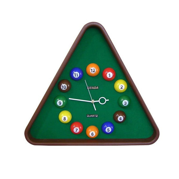 Pool Theme Triangular Shape Plastic Clock, Multicolor - BM204214