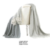Latina Cotton Throw with Decorative Fringe The Urban Port, Set of 2, Gray - BM204217