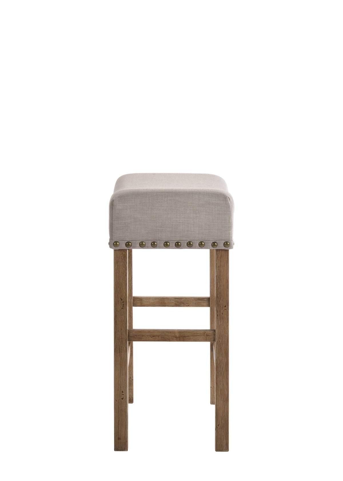 Fabric Upholstered Wooden Counter Height Stool,Set of 2,Brown and Gray - BM204368