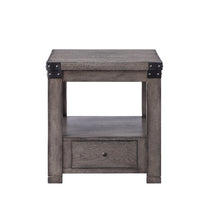 Wooden End Table with Open Bottom Shelf and One Drawer, Gray - BM204478