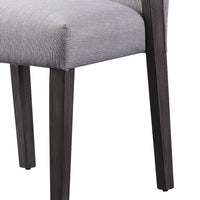 Wood and fabric Upholstered Dining Chairs, Set of 2, Gray and Black - BM204541