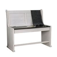 Wooden Counter Height Bench with Lift Top Seat, White and Black - BM204861