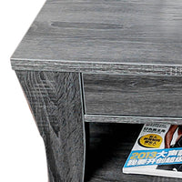Low Rise Coffee Table with Drawers and Bottom Shelves, Gray - BM205339