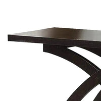 Sofa Table with X-Cross Base Support and Open Bottom Shelf, Brown - BM205365