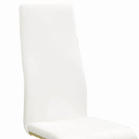 Leatherette Breuer Style Dining Chair, Set of 4, White and Gold - BM205436