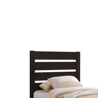 Contemporary Style Wooden Twin Size Bed with Slatted Headboard, Brown - BM205567