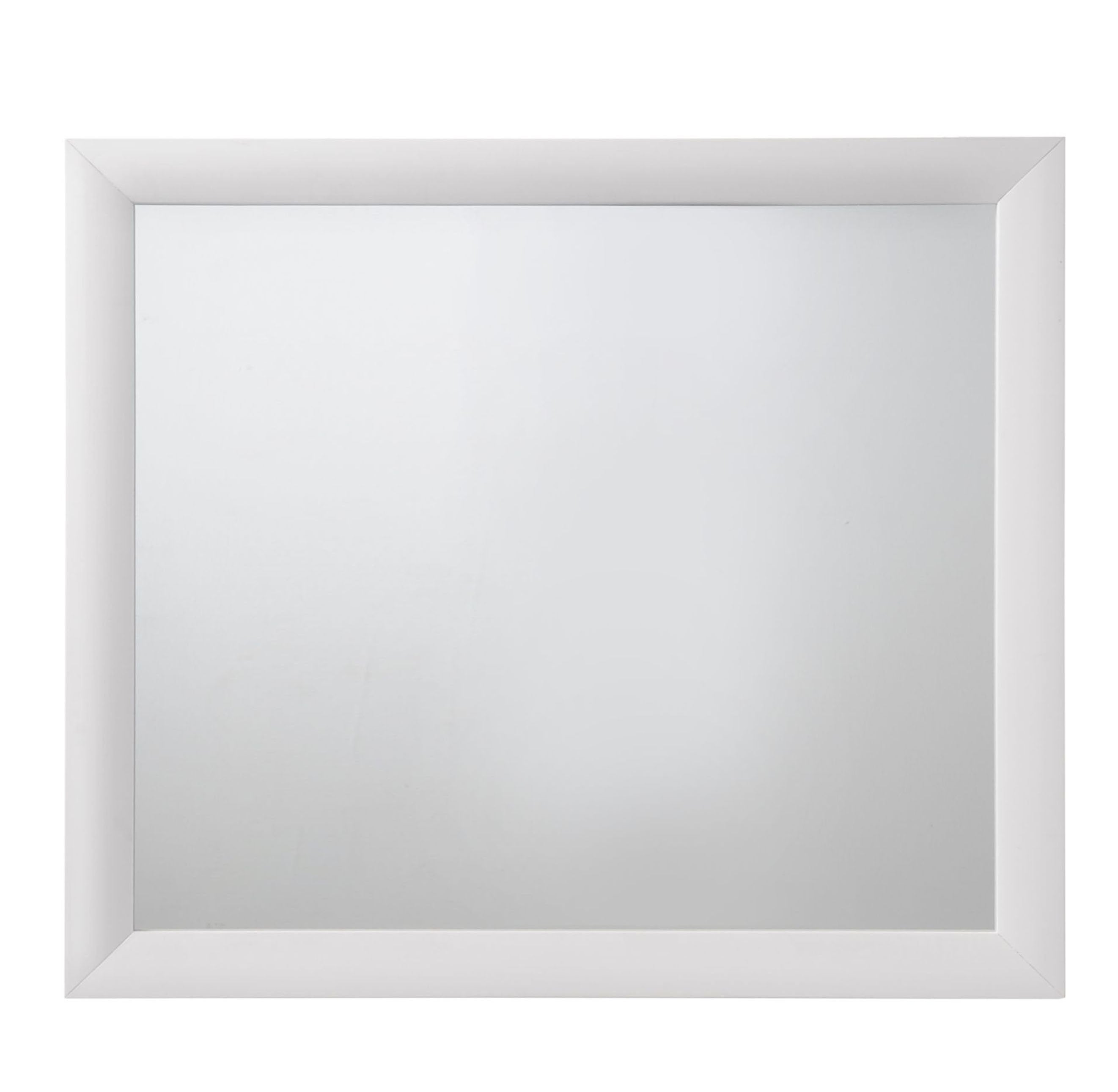 benzara Wooden Framed Mirror with Rectangular Shape Silver and White - BM205572