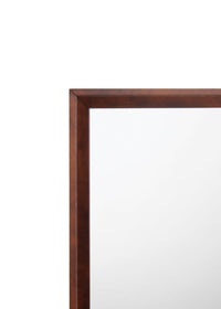 Rectangular Shape Wooden Frame with Mirror Encasing, Brown and Silver - BM205628