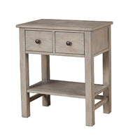 Transitional Nightstand with Two Drawers and Bottom Shelf, Gray - BM205695
