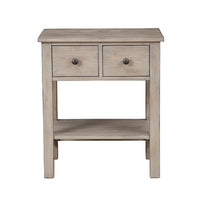 Transitional Nightstand with Two Drawers and Bottom Shelf, Gray - BM205695