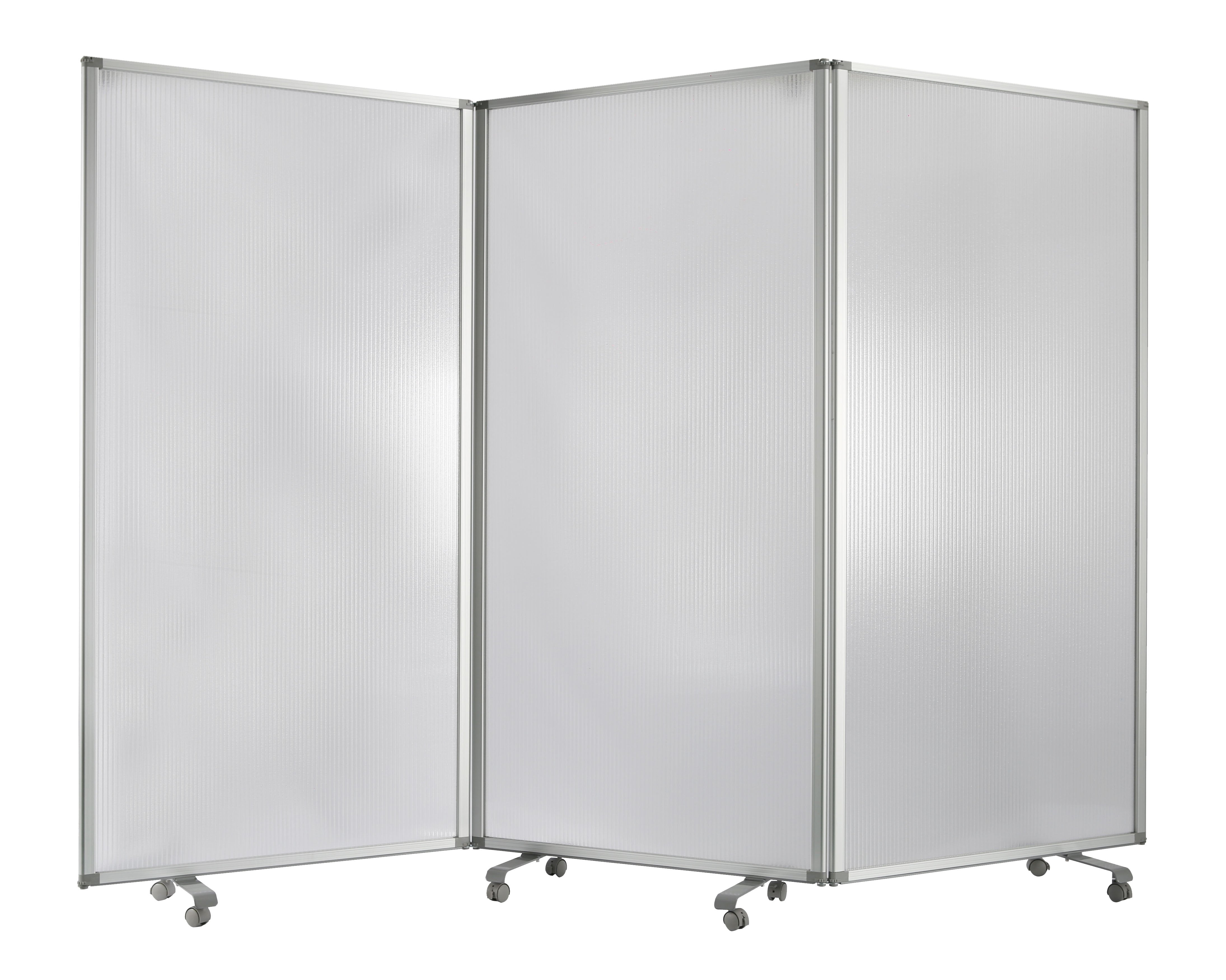 Benjara Accordion Style Plastic Inserts 3 Panel Room Divider with