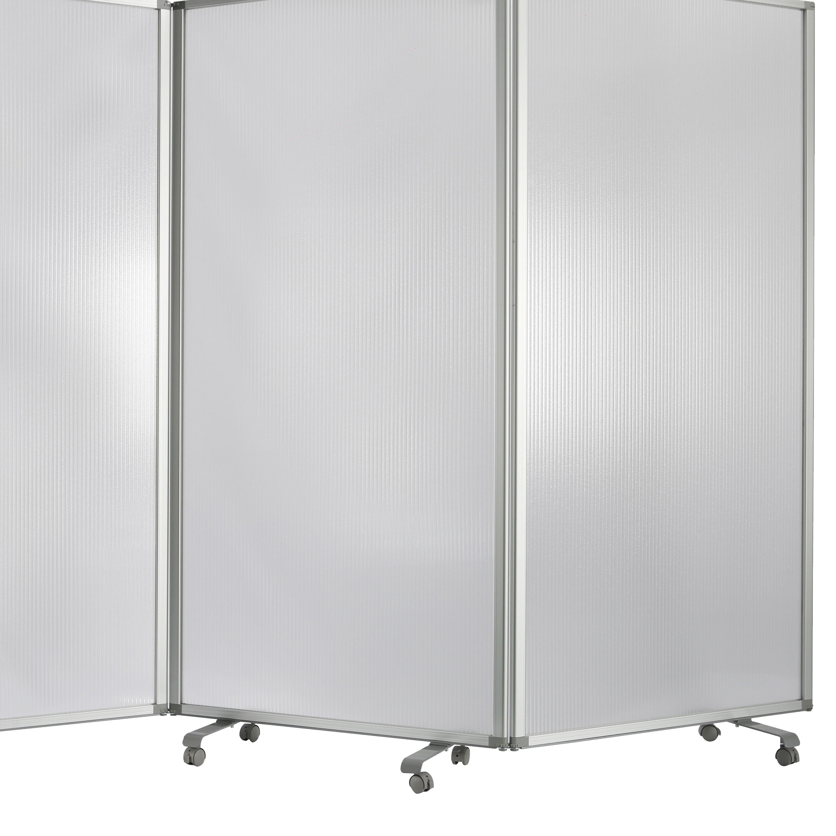 Benjara Accordion Style Plastic Inserts 3 Panel Room Divider with