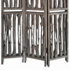 Contemporary 3 Panel Wooden Screen with Log Design, Brown - BM205884