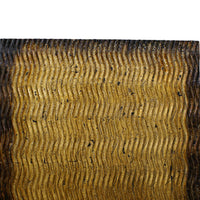 Modern Style Wood Wall Decor with Patterned Carving, Small, Gold & Brown - BM205906