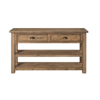 Coastal Style Rectangular Wooden Console Table with 2 Drawers, Brown - BM205978