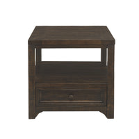 Rectangular Wooden End Table with 1 Drawer and 1 Open Shelf, Brown - BM205983