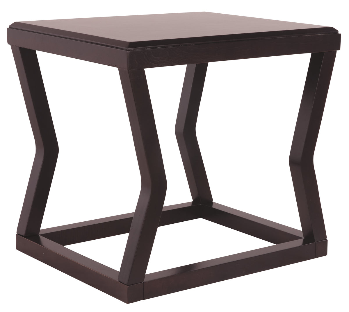 Wooden End Table With Rectangular Top and Sturdy Angular Legs, Brown - BM206144