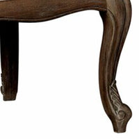 29 Inch Modern Dining Side Chair, Scroll Crown Top, Nailhead Trim, Beige - BM206246