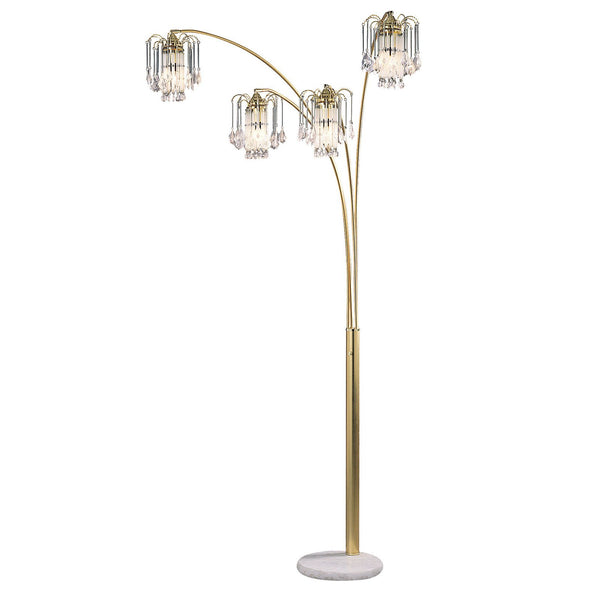 Modern Metal Arch Lamp with 4 Lights and Marble base in Gold - BM206256
