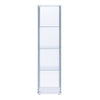 Glass and Metal Curio Cabinet with 4 Shelves, Clear and White - BM206503