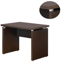 Transitional Style Wooden Desk Return with Wide Top, Espresso Brown - BM206505