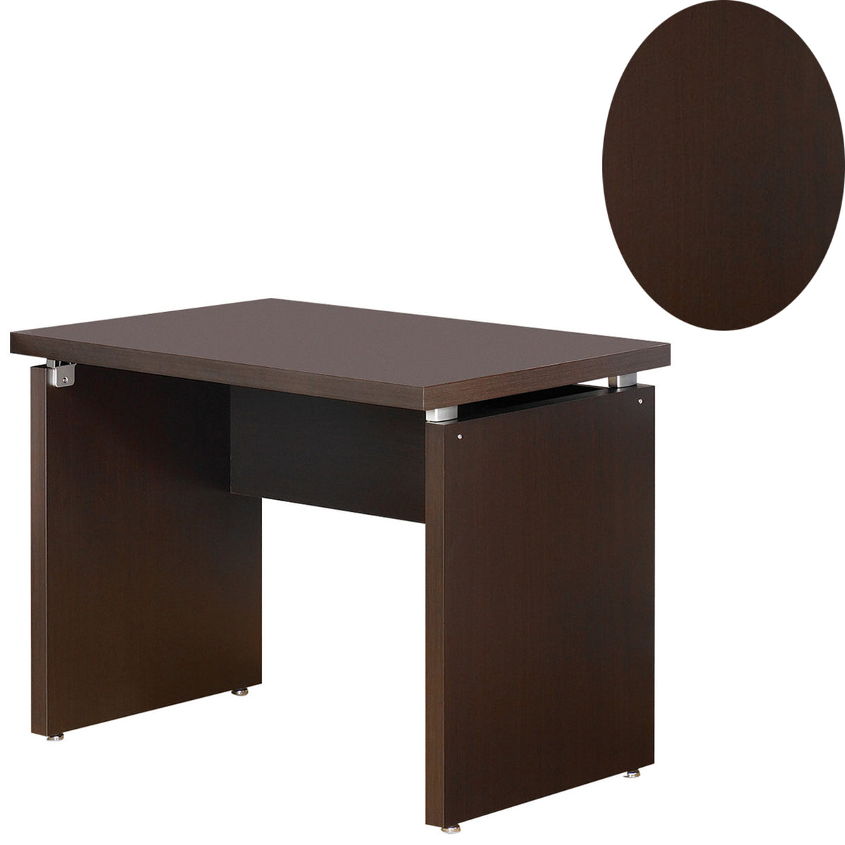 Transitional Style Wooden Desk Return with Wide Top, Espresso Brown - BM206505