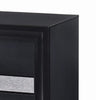 Nightstand with 2 Drawers and Rhinestone Pull Handles, Black and Silver - BM206512