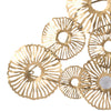 Contemporary Style Metal Wall Art with Coral Pattern Design, Gold - BM206723