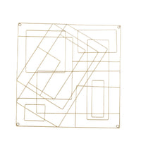 Contemporary Style Square Frame Metal Wall Decor, Gold - BM206733