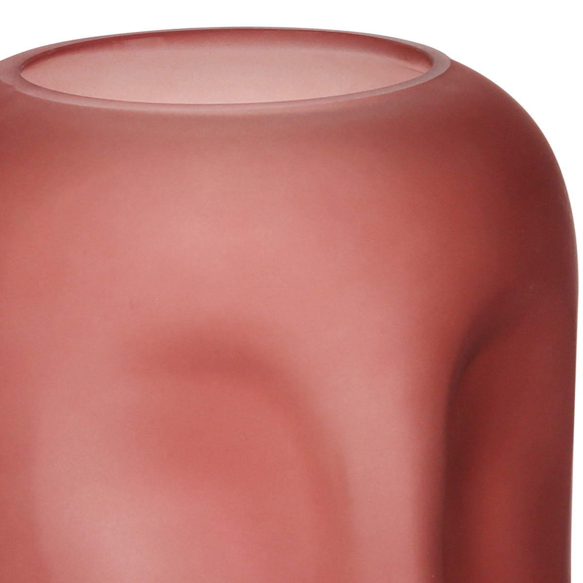 Contemporary Frosted Glass Face Sculpture Vase, Pink - BM206737