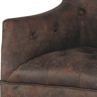 28 Inch Modern Accent Chair, Fabric, Button Tufted, Track Arms, Espresso - BM207163