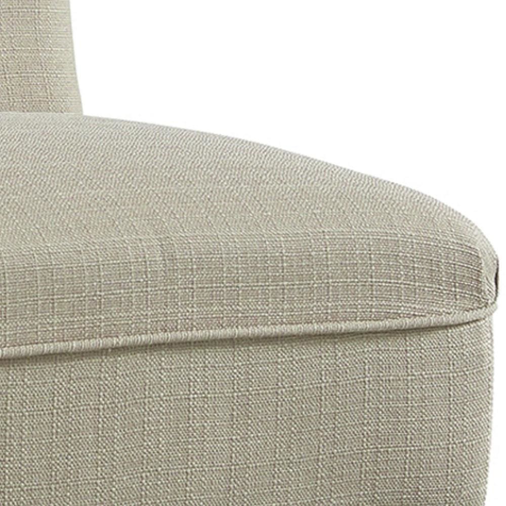 Wood and Fabric Armless Accent Chair with Button Tufting, Beige - BM207207