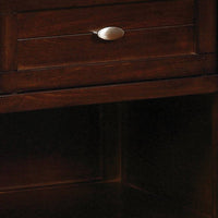 Wooden Nightstand with 1 Drawer and Open Shelf in Cherry Brown - BM207313