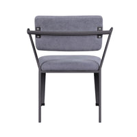 Metal Chair with Fabric Upholstered Seat and Back, Gray - BM207438