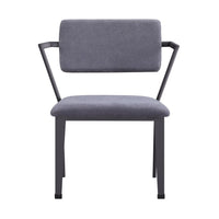 Metal Chair with Fabric Upholstered Seat and Back, Gray - BM207438