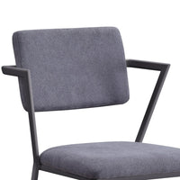 Metal Chair with Fabric Upholstered Seat and Back, Gray - BM207438