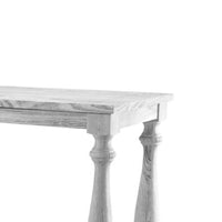 Plank Top Sofa Table with Open Shelf and Turned Legs in Antique White - BM208127