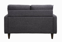 Fabric Upholstered Wooden Loveseat with Tufted Back, Gray - BM208143