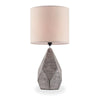 24 Inch Table Lamp with Geometric Design and Multiple Facets, Gray - BM209035