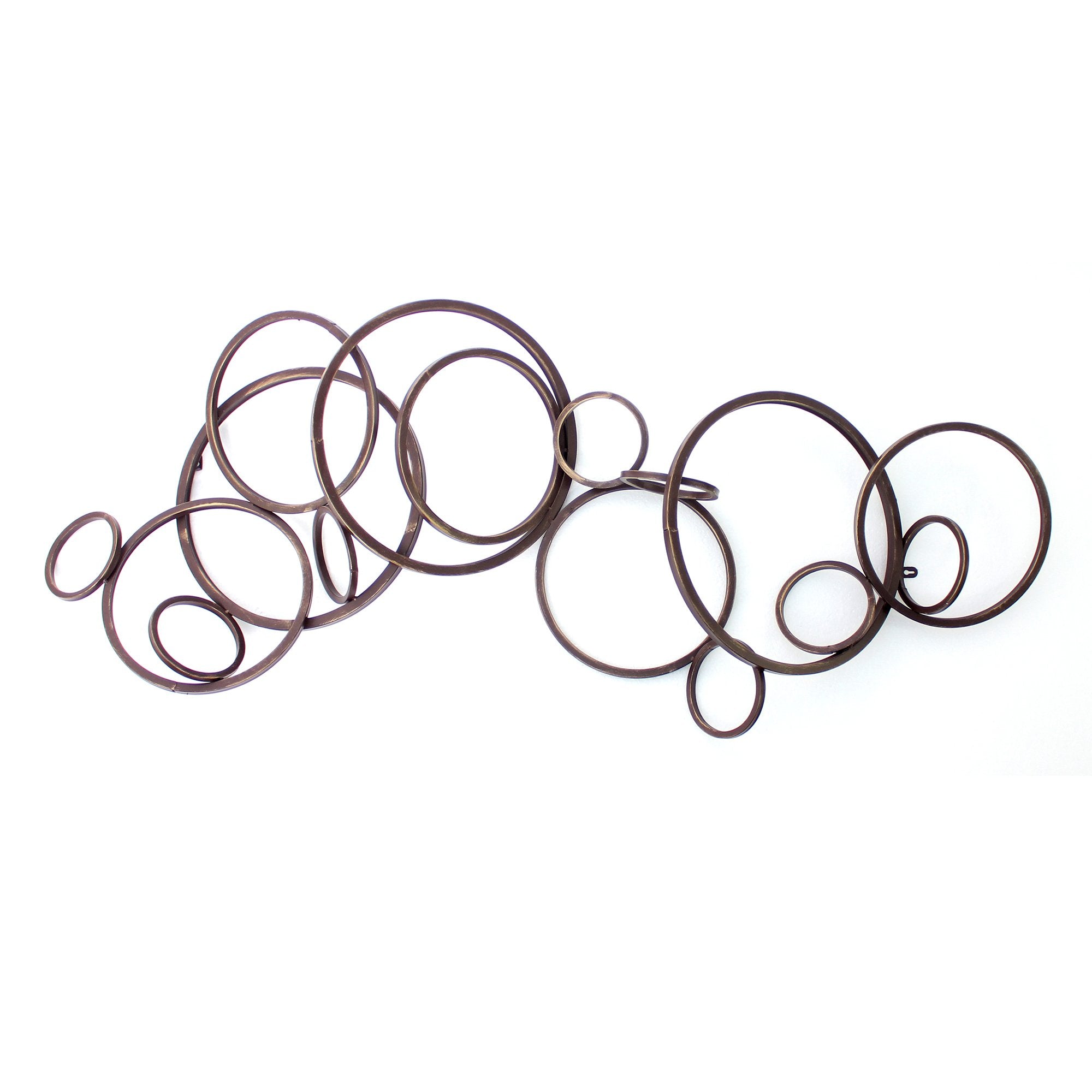 benzara Industrial Style Metal Wall Decor with Multiple Circles Bronze - BM209107