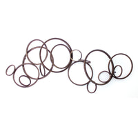 Industrial Style Metal Wall Decor with Multiple Circles, Bronze - BM209107