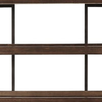 Bookcase with 5 Fixed Wooden Shelves and Metal Frame in Brown and Black - BM209257