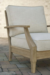 Traditional Wooden Chair with Fabric Cushioned Seating, Beige and Brown - BM209281
