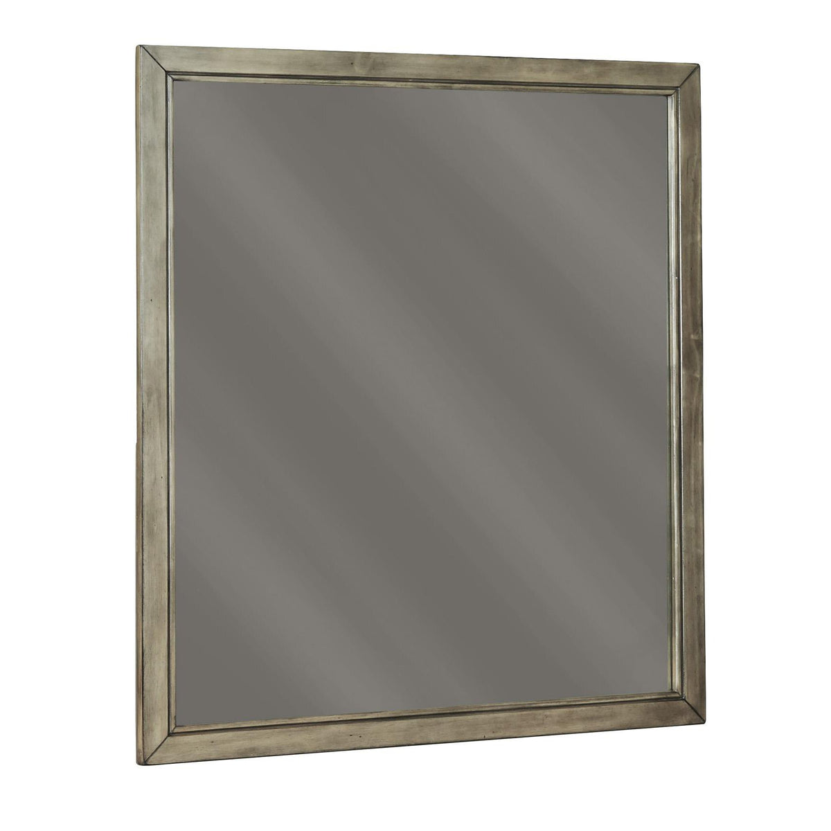 Contemporary Style Rectangular Top Bedroom Mirror in Gray - BM209348