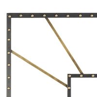 Square Open Frame Metal Wall Clock with Roman Numerals in Black and Gold - BM209367