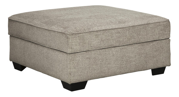 Wooden Ottoman with Hidden Storage and Tapered Block Legs in Gray - BM209655