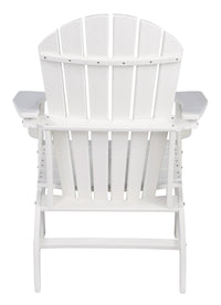 Contemporary Plastic Adirondack Chair with Slatted Back in White - BM209700